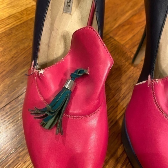 Lovely People Multicolor Heeled Pumps Platform Heels Pink Green Women Size 8 - Picture 5 of 12
